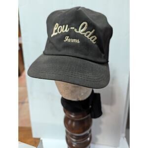 VINTAGE K-Brand USA Snap Back Adjustable TRUCKER Hat Mesh Foam Cap Lou-Ida Farms